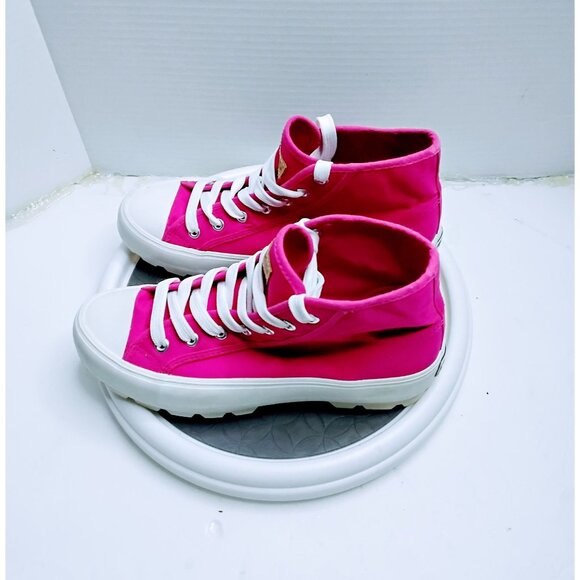 Mudd Pink High Top Sneakers Womens Size 8.5 Canvas Lace-Up Casual Shoes - Picture 7 of 7